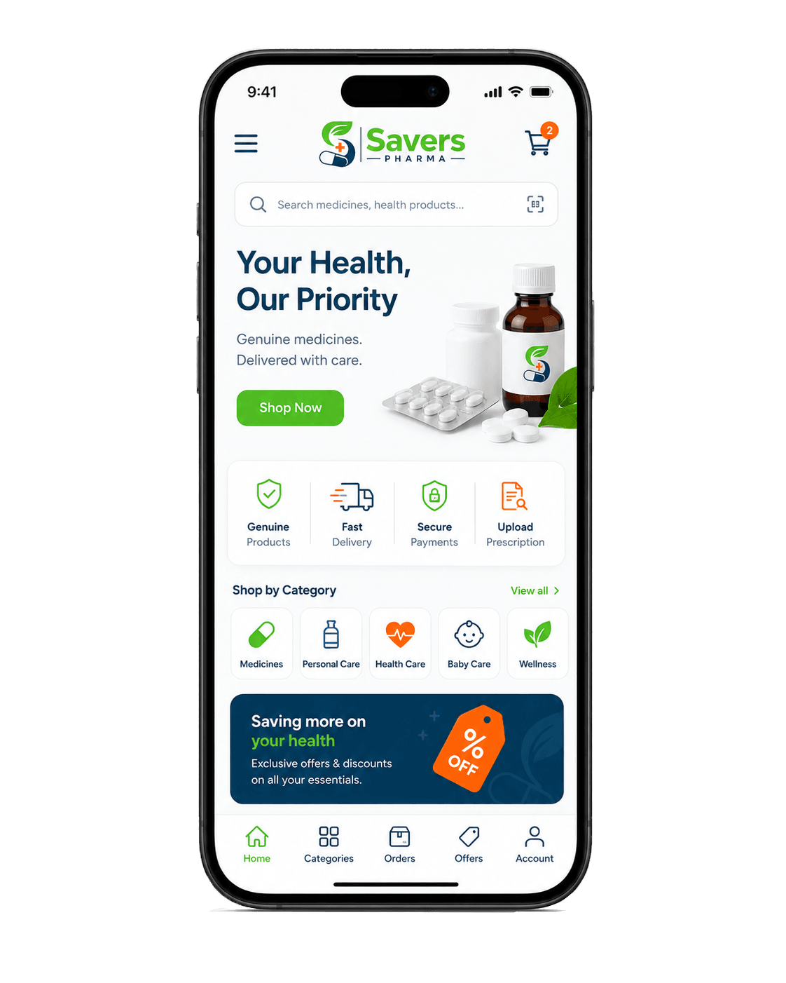 Savers Pharma mobile app preview